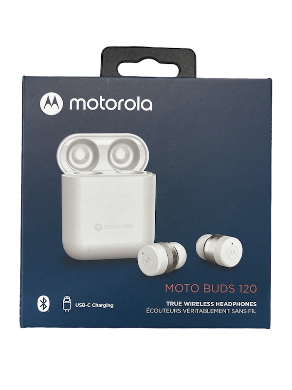 Motorola Buds 120 | True Wireless Headphones /w Mic (Type-C Charging, 17hr Talk) - White