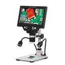 G1200 12MP Digital Microscope 7 Inch Large Color Screen Large Base with Aluminum Alloy Stand & Two Fill Lights
