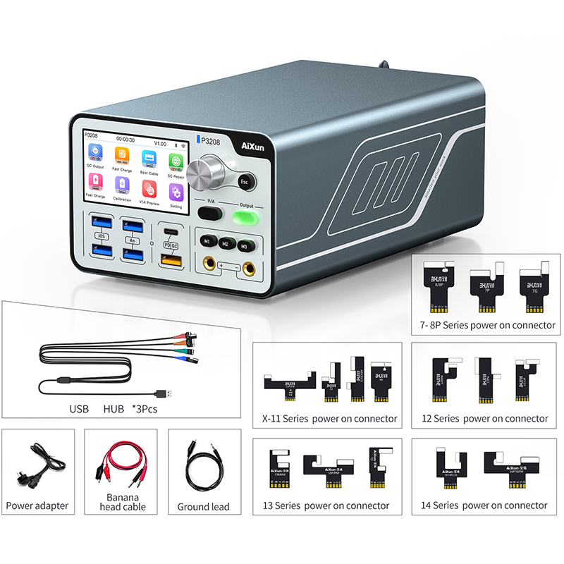 Aixun P3208 320W 32V 8A Smart Regulated Power Supply - incl battery cables set (iPhone 7-14)