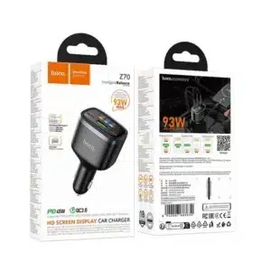 Hoco Z70 Super Fast PD93W (2C1A)car charger with TFT display