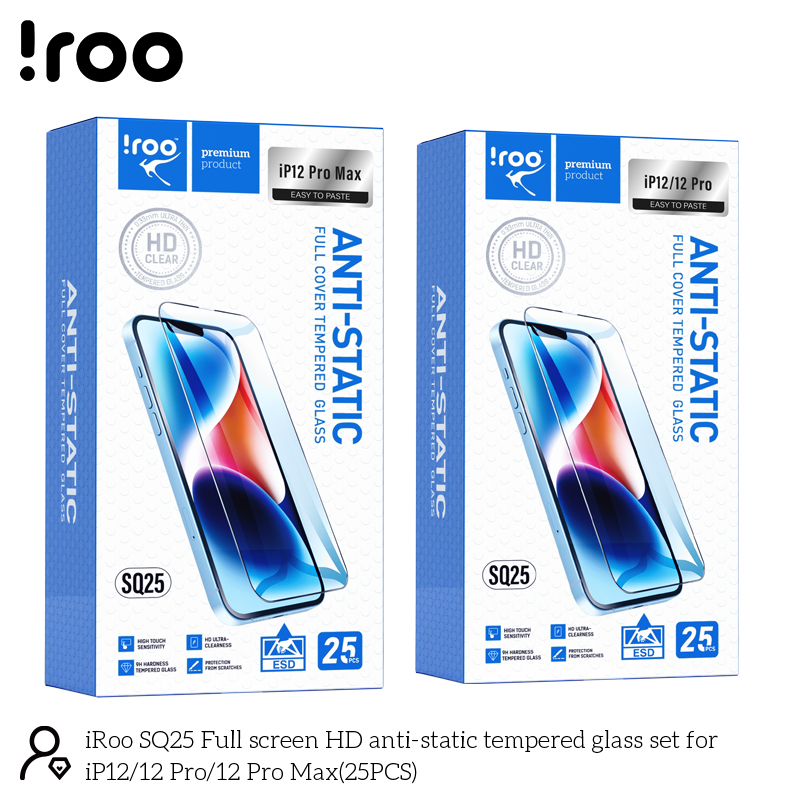iRoo SQ25 [PACK 25] Easy Apply Glass Protector | iPhone 12 Pro Max