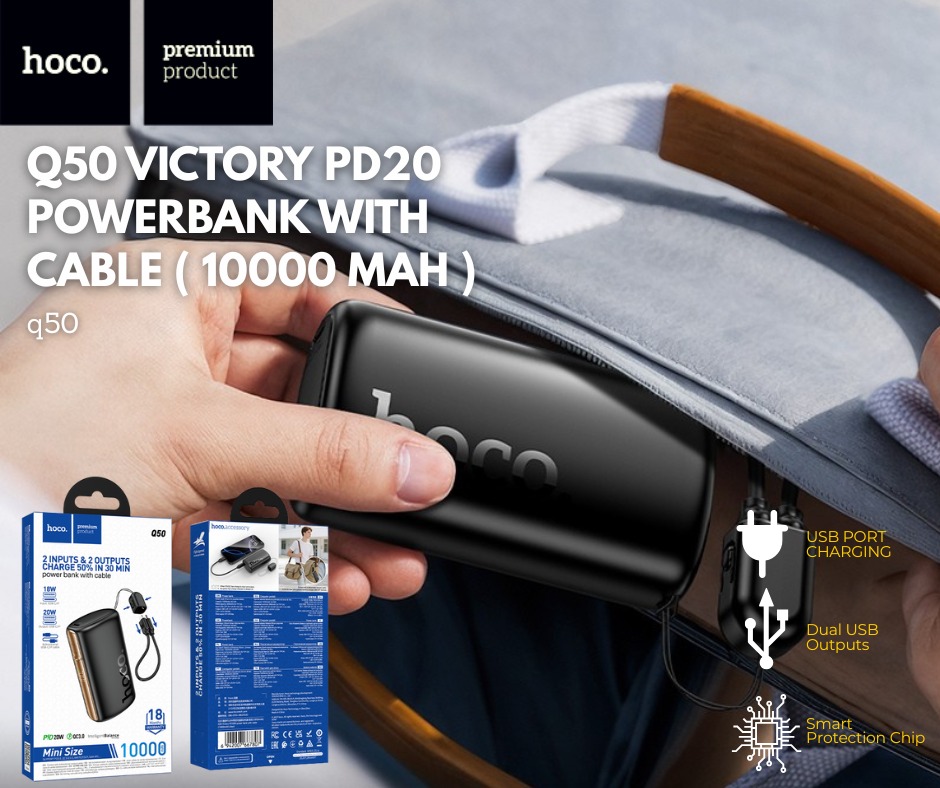 Hoco Q50 Victory PD20W power bank with cable(10000mAh)