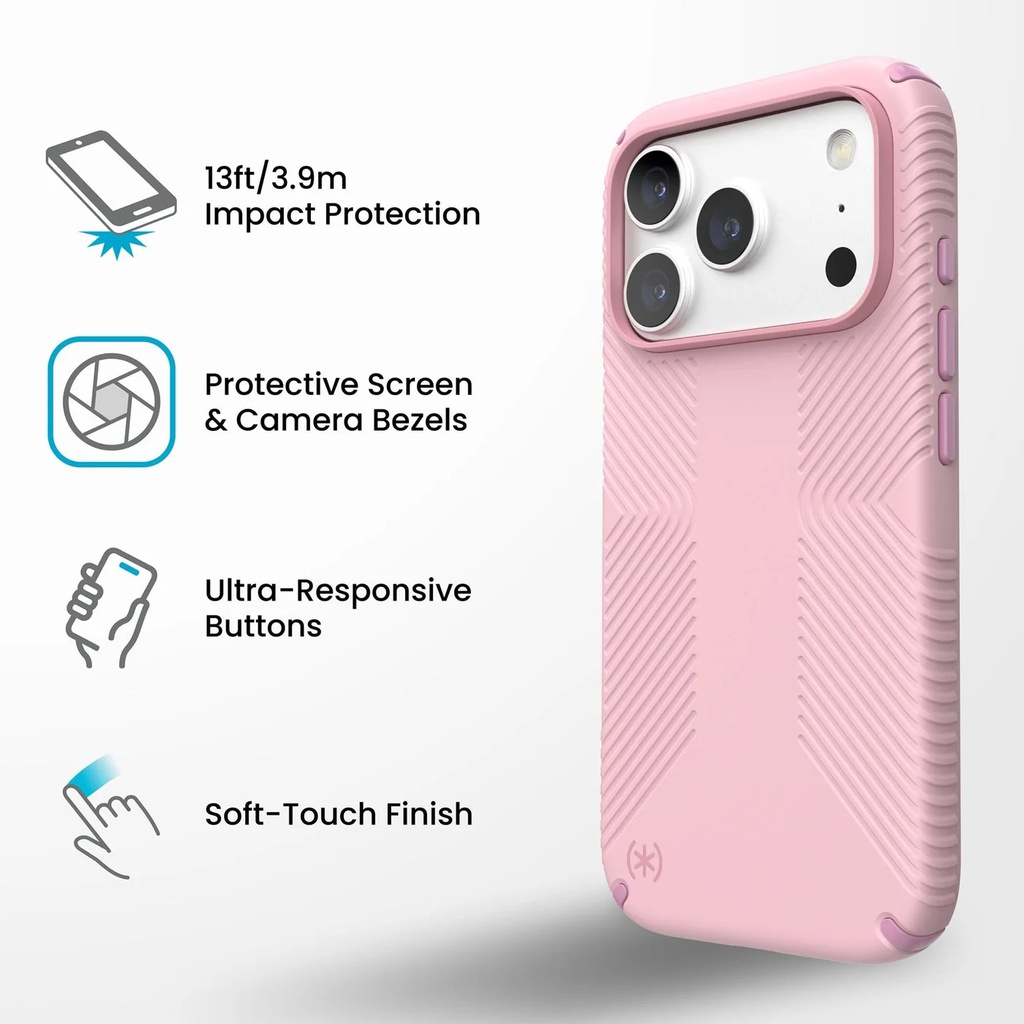 Speck Presidio GRIP Magsafe | iPhone 18 Pro/iPhone 17 Pro - Rose Quite Bush