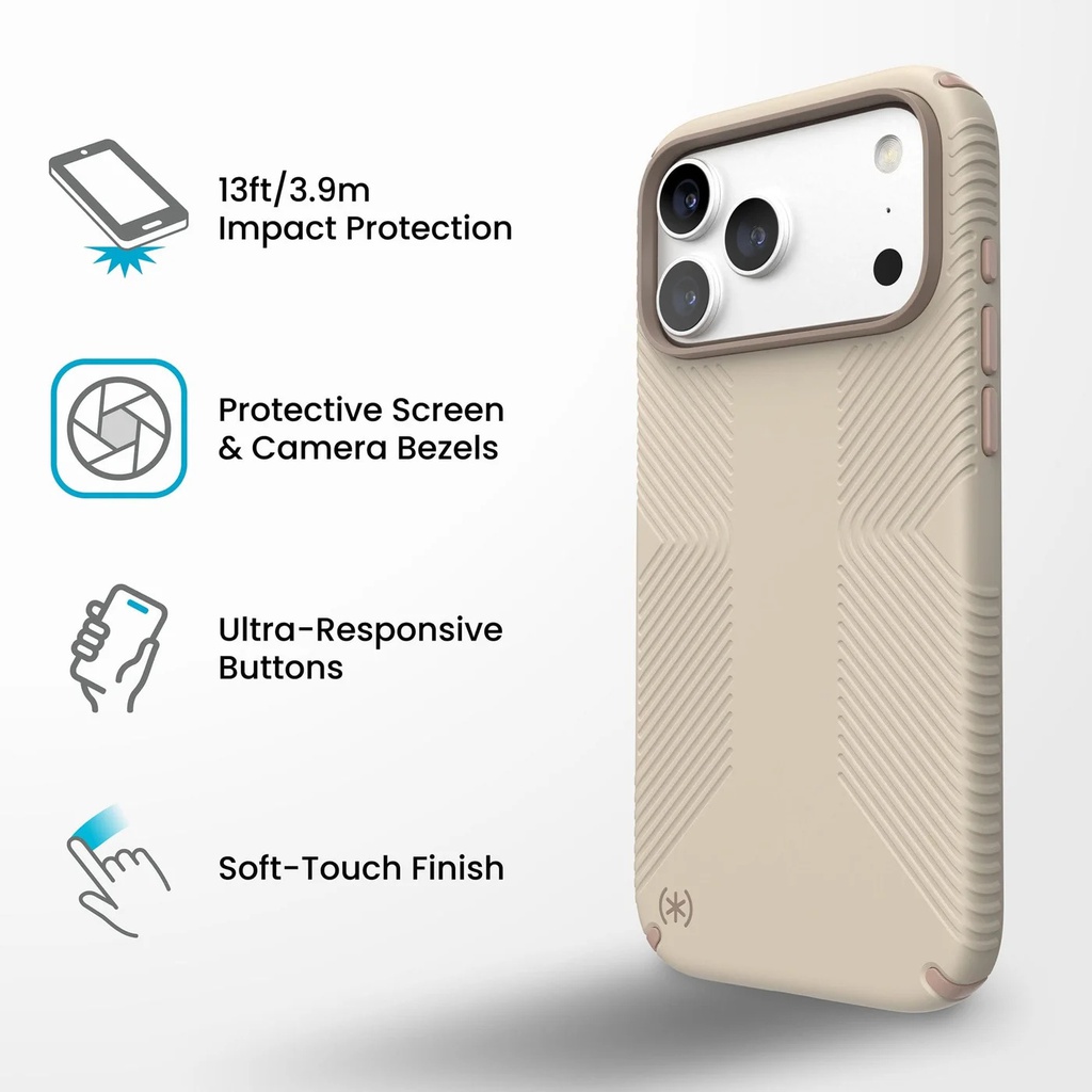 Speck Presidio GRIP Magsafe | iPhone 18 Pro/iPhone 17 Pro - Sand Papyrus