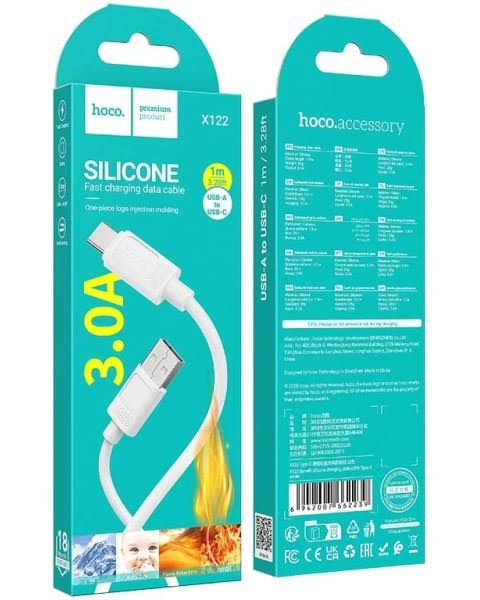 Hoco X122 Benefit silicone cable Type-A to Type-C [Green Box] - White