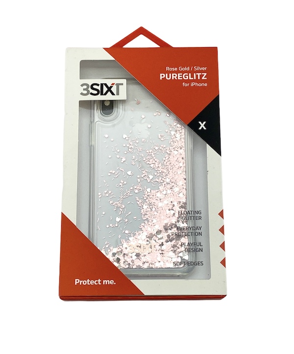 [SR2-6] 3SIXT PureGlitz Waterfall | iPhone X/Xs - Rose Gold