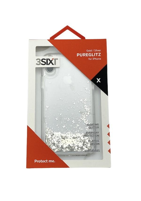 [SR2-6] 3SIXT PureGlitz Waterfall | iPhone X/Xs - Silver