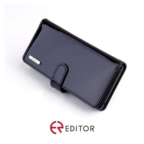 [FW7-01] Korean Simple D Double Folio Bling | iPhone 11 Pro Max (6.5) - Black